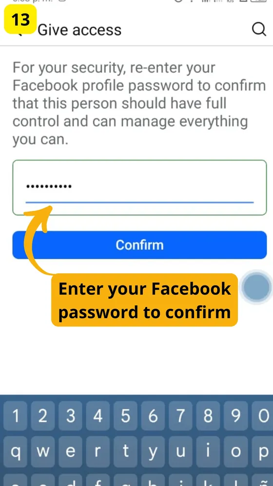 Confirm with password