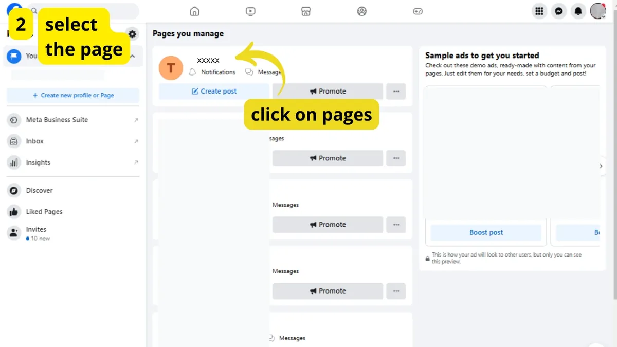 List of Pages you manage