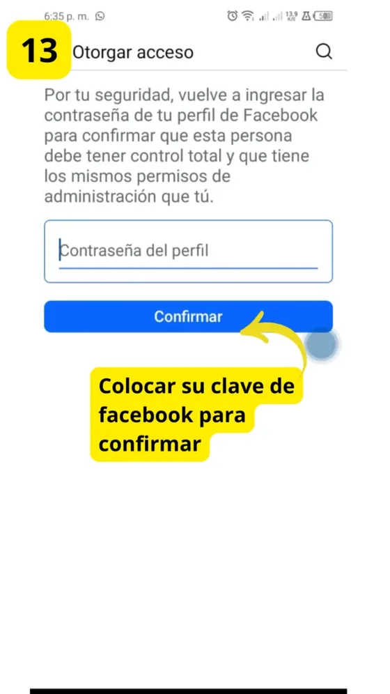 Confirmar con la contraseña