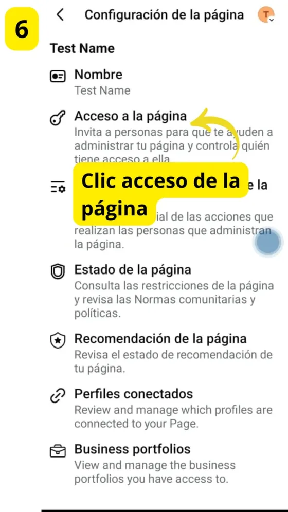 Acceso a la página