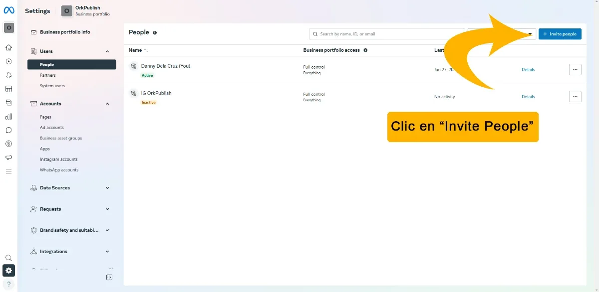 Botón Invitar personas
